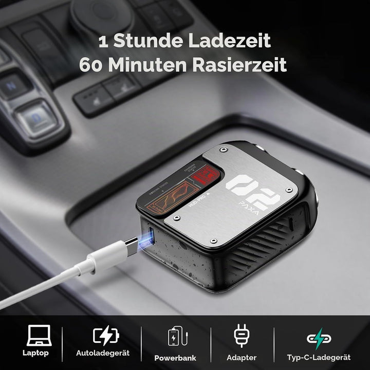 PAXA T01 Rasierer Herren Elektrisch,9000 U/Min Kompakter Elektrorasierer,IPX7 Rotationsrasierer Mini