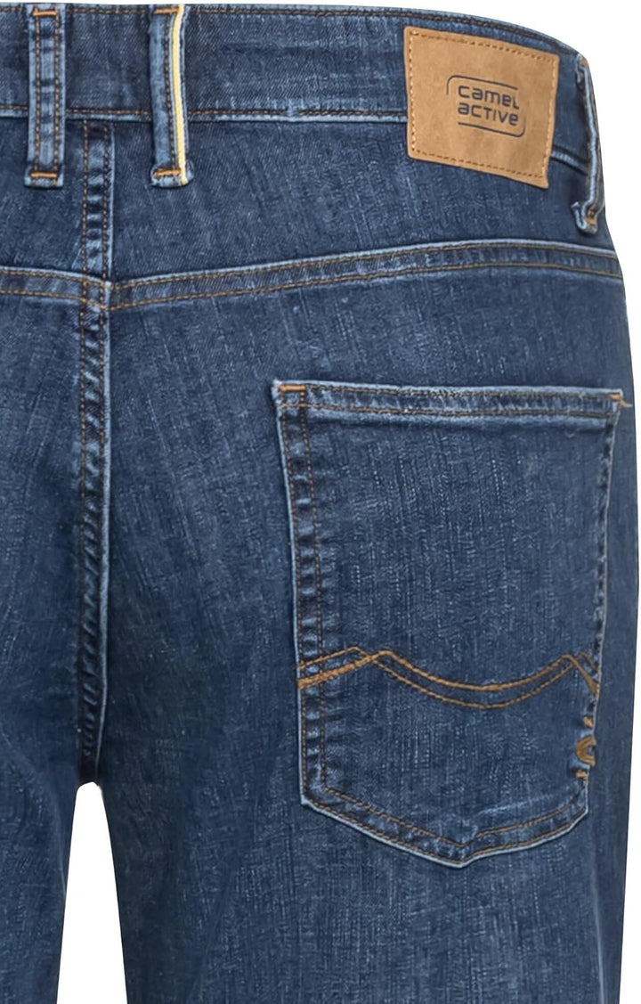 camel active Herren Regular Fit 5-Pocket Canvas Hose 34W / 30L Blau, 34W / 30L Blau