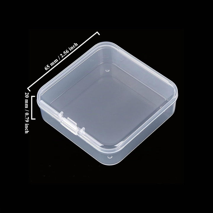 Goodma 100 Stück Square Leere Mini-Aufbewahrungsbox für durchsichtige Kunststoff-Organizer-Aufbewahr