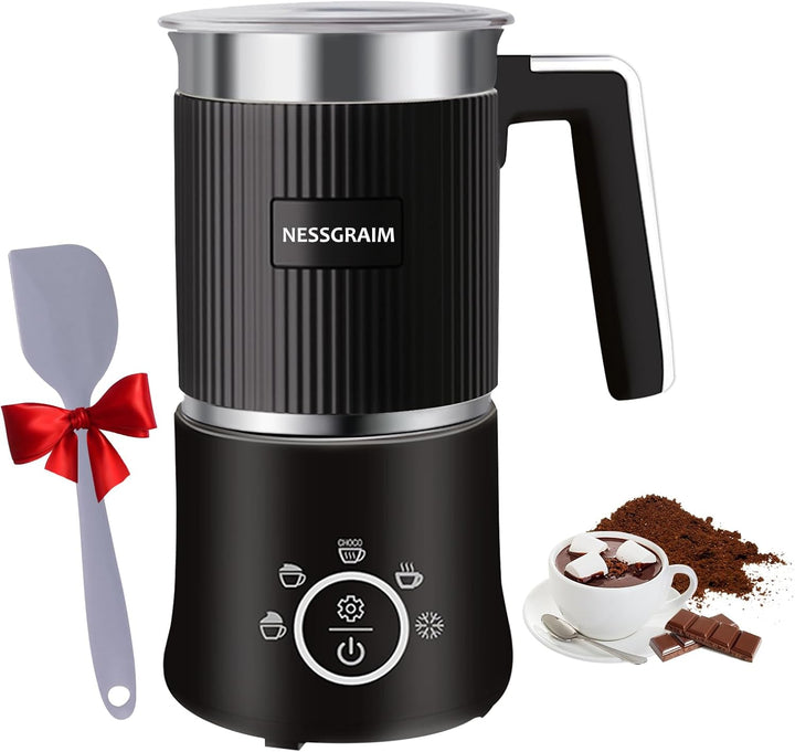 Milchaufschäumer Elektrisch 5-in-1, Milchschäumer Spülmaschinenfest mit Kakao Funktion für heisser S