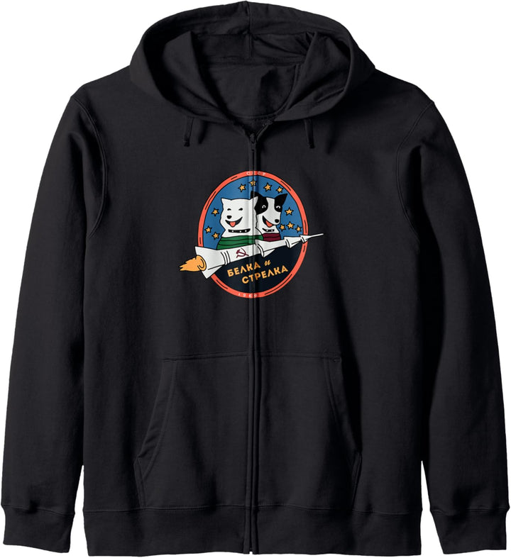 Belka And Strelka Laika Dog UdSSR Cosmonauts Artistic Kapuzenjacke