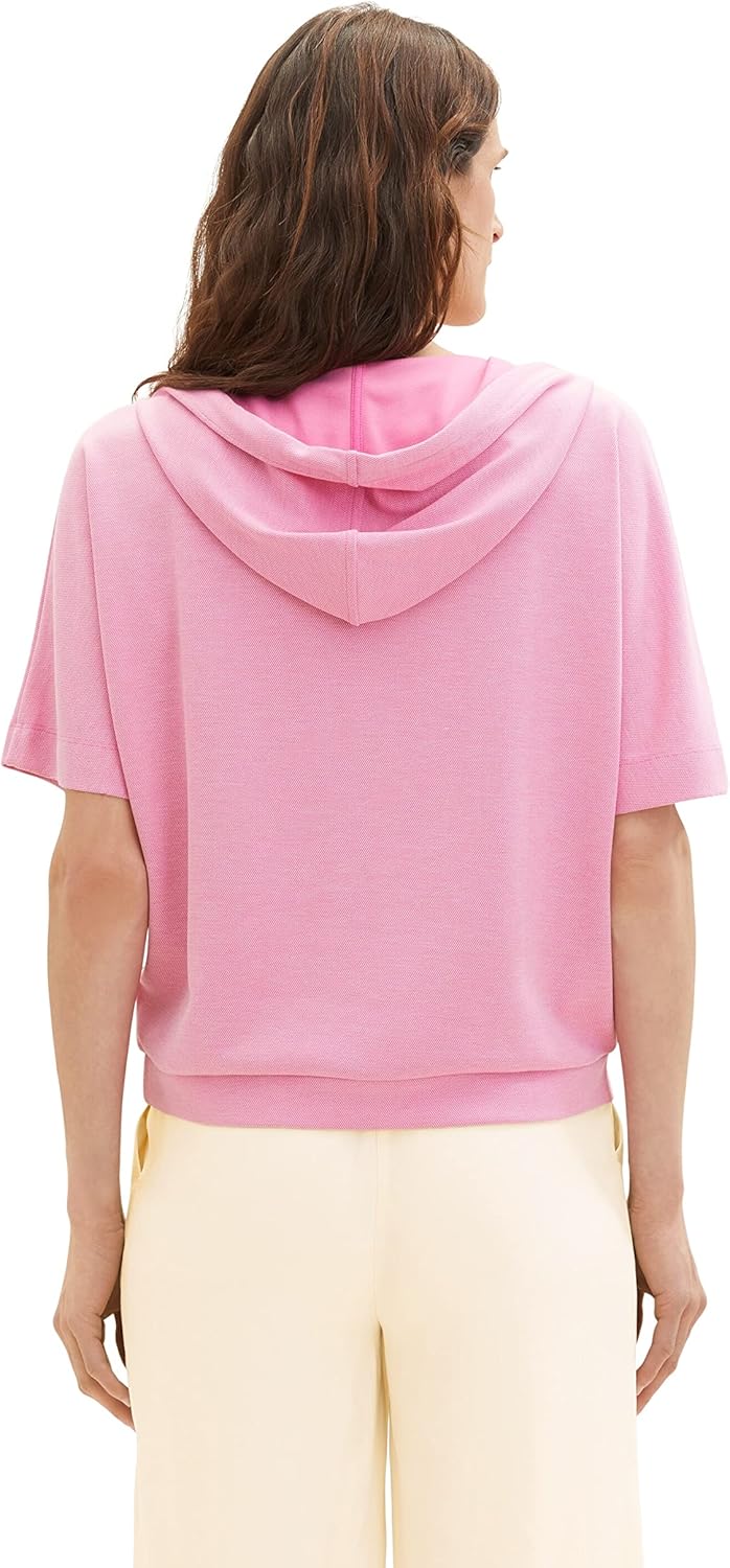 TOM TAILOR Damen Sweatshirt mit Kapuze XS 31647 - Nouveau Pink, XS 31647 - Nouveau Pink