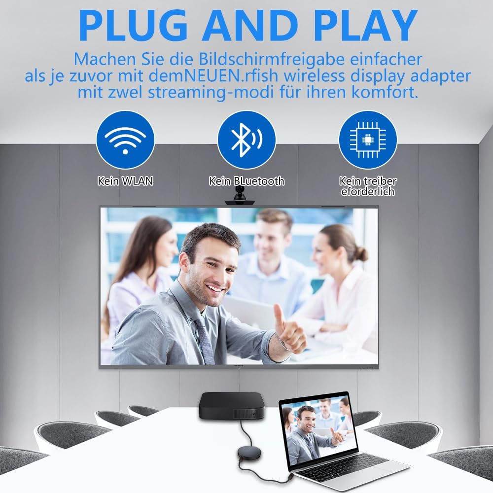 Wireless HDMI Adapter for TV/Projector/Monitor, 1080P Wireless HDMI Adapter Dongle Kompatibel 5G Mir