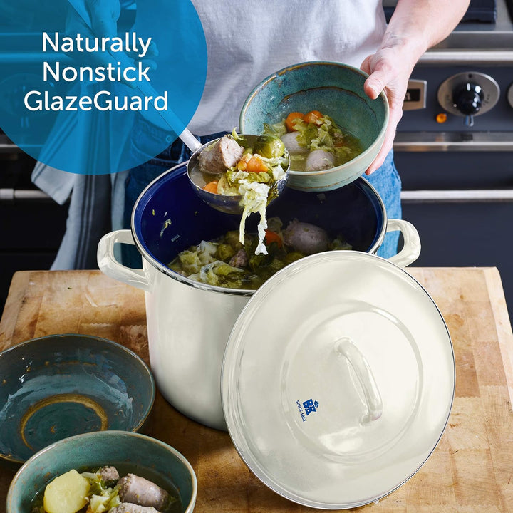 BK Indigo Holländisches Erbe Deutscher Emaillierter Suppentopf mit Deckel mit PFAS-Freier Keramik-An