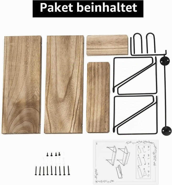 SUMGAR Wandregal küche Holz Schweberegale hängende Regale Wand Holz Dekorative Regale aus Holz für W