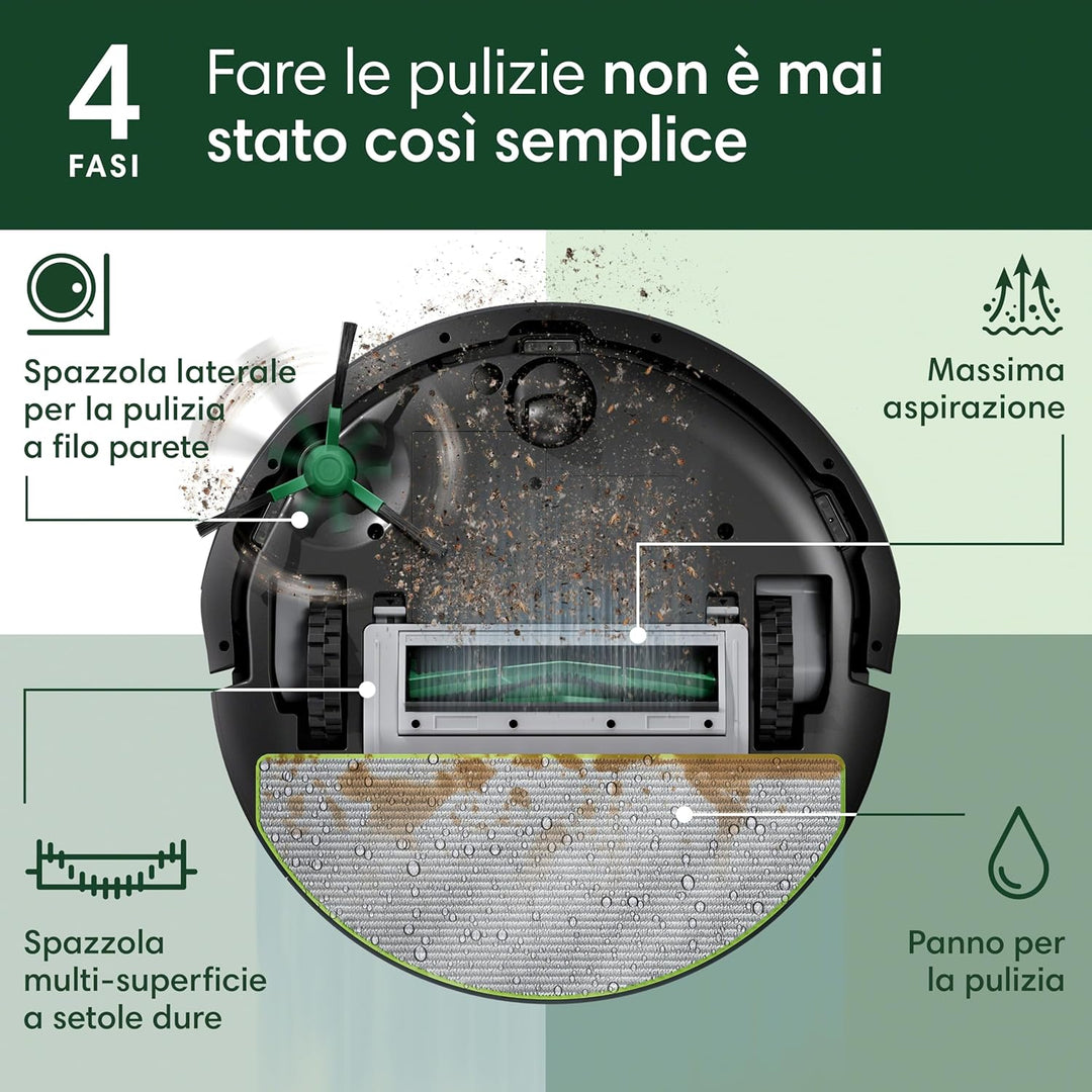 iRobot Roomba 105 Combo - Saugen + Wischen - Clearview LiDAR - 7000Pa - 120 mins - SmartScrub - Umfä