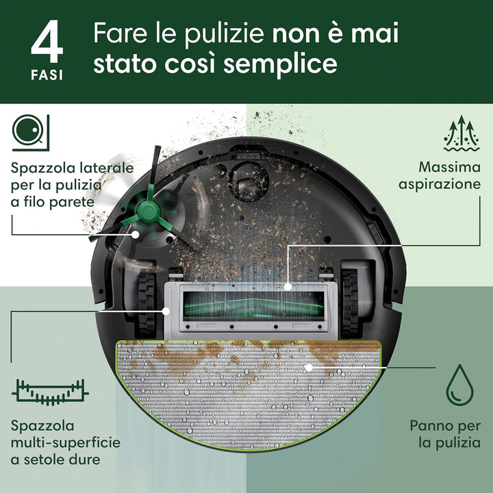 iRobot Roomba 105 Combo - Saugen + Wischen - Clearview LiDAR - 7000Pa - 120 mins - SmartScrub - Umfä