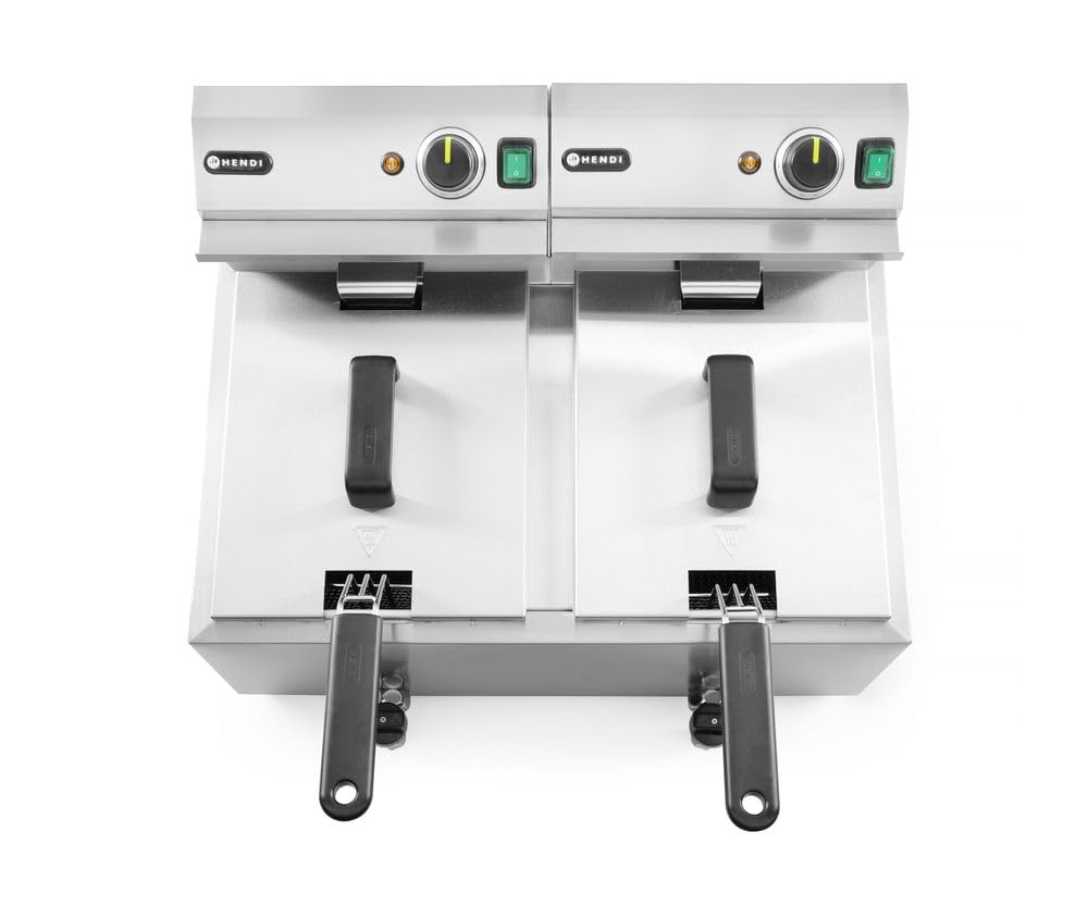 HENDI Fritteuse Mastercook, mit Ablasshahn,Tisch Friteuse, Sicherhetsthermostat, Frittierkorb mit ex