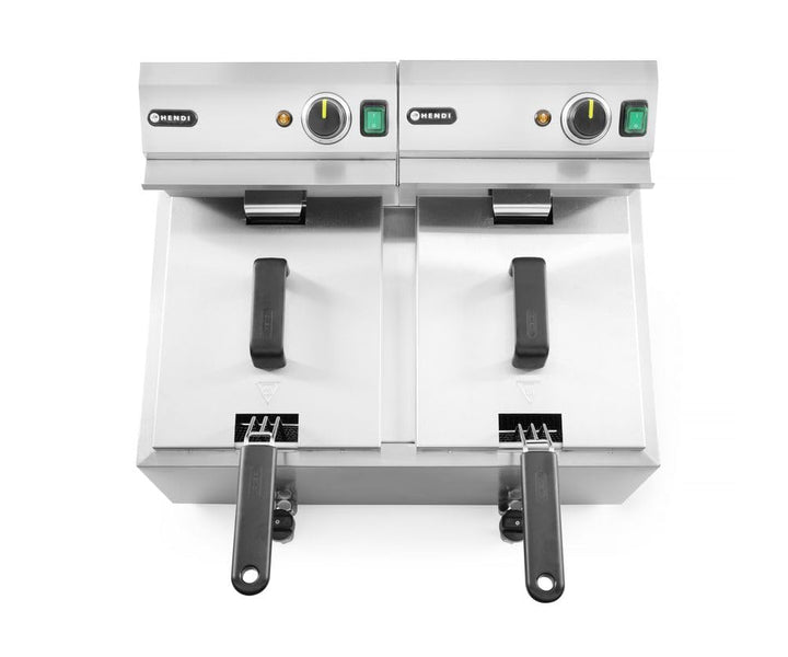 HENDI Fritteuse Mastercook, mit Ablasshahn,Tisch Friteuse, Sicherhetsthermostat, Frittierkorb mit ex