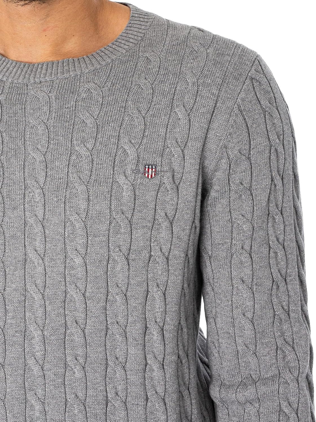 GANT Herren Cotton Cable C-Neck Pullover XS Cream