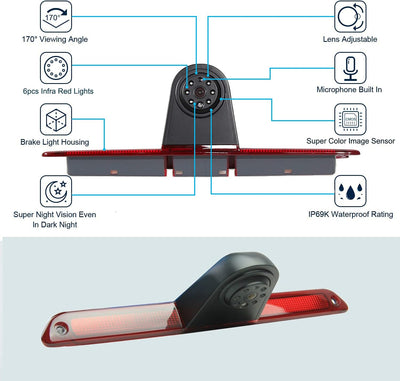 Sprinter Bremslicht-Rückfahrkamera für MB Mercedes Benz Sprinter W906 / VW Crafter Vans Lichtparken(