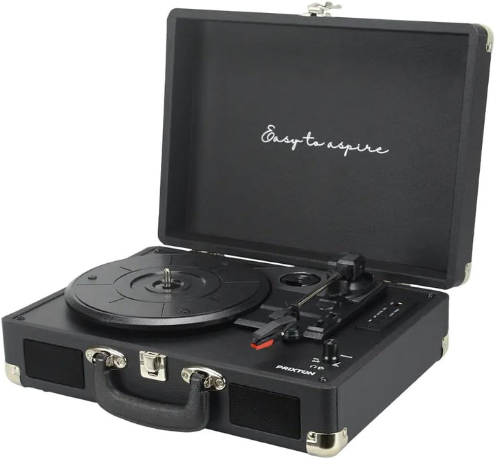 PRIXTON - VC400 Vintage-Vinyl-Plattenspieler | Vinyl-Player & Konverter über Bluetooth & USB | 2 ein