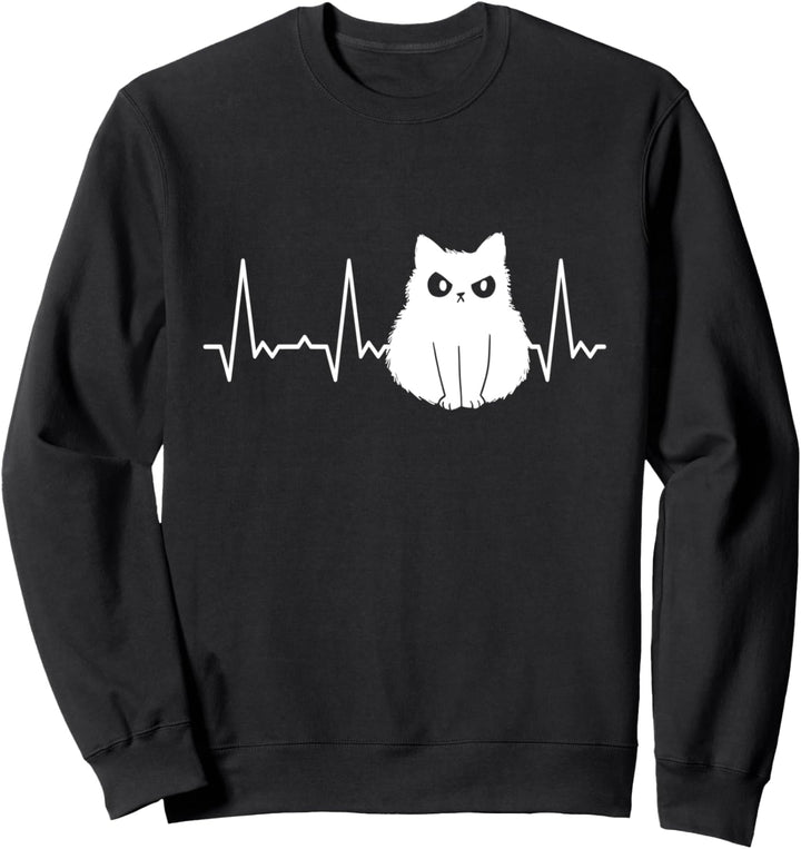 Herzschlag Katze Sweatshirt