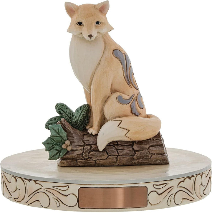 Enesco Jim Shore Heartwood Creek White Woodland Fuchs sitzend auf Birkenholz, 10,2 cm, mehrfarbig