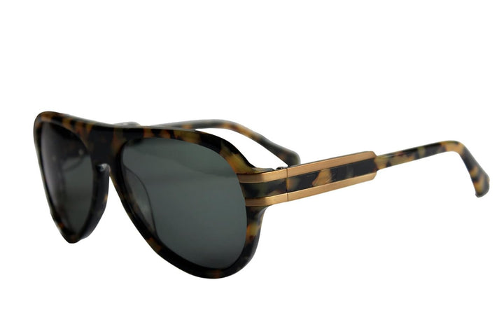 Sover MCK011 Unisex Sonnenbrille Gold schwarze Schildkröte Kunststoffrahmen schwarz Objektiv hoher U