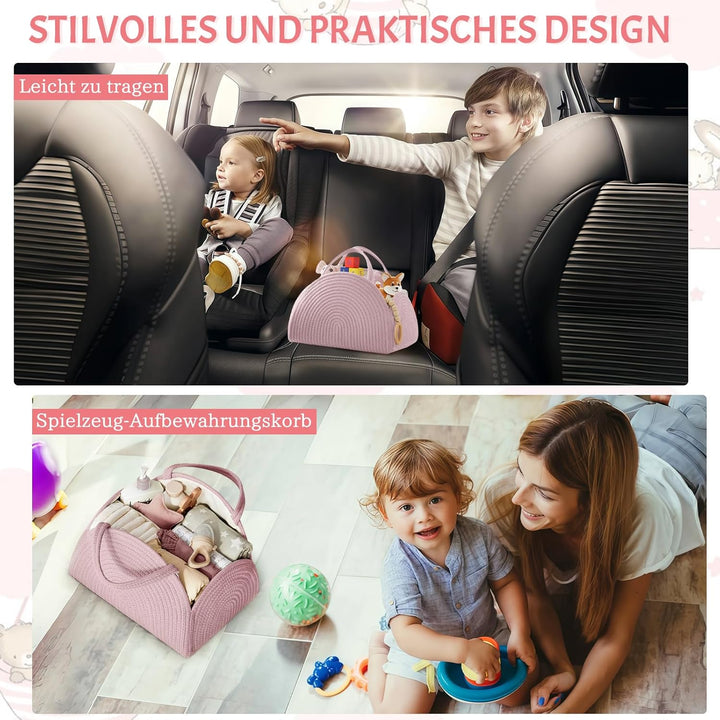 Wickeltasche Organizer, Baby Windel Caddy Korb, Tragbarer Aufbewahrungskorb für den Wickeltisch, Wic