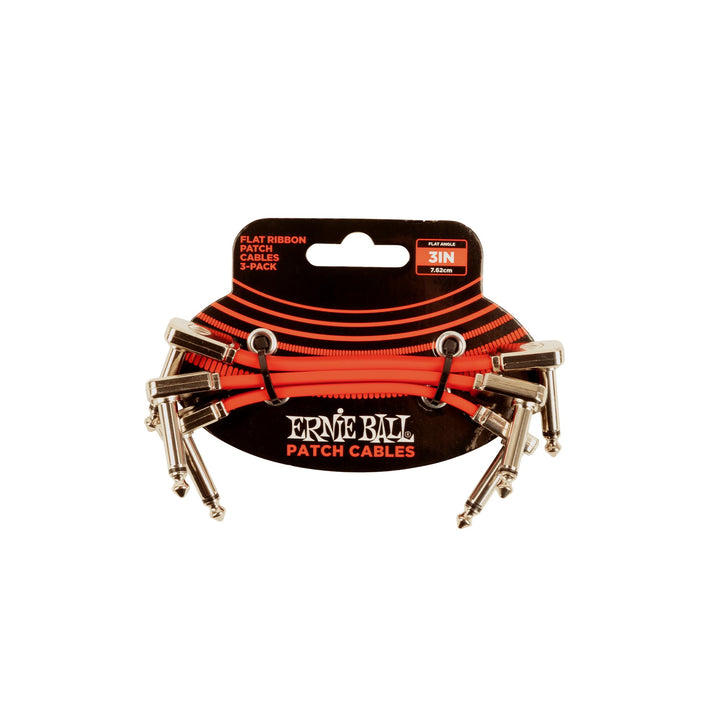 Ernie Ball Flachband-Patchkabel, 3er-Pack, 7,62 cm, Rot Rot 7,6 cm 3 Stück, Rot 7,6 cm 3 Stück