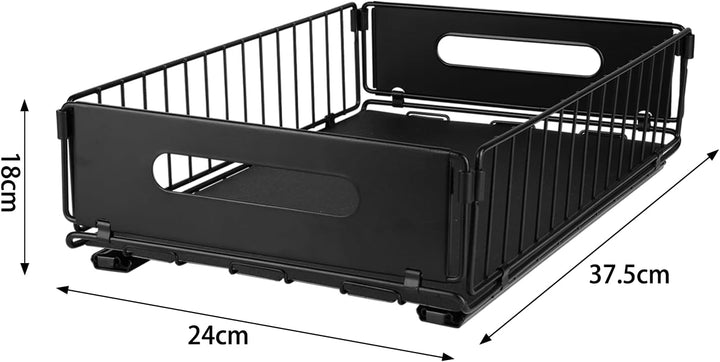 Ausziehbarer Organizer aus Metall, Aufbewahrung unter der Spüle, verstellbar, ausziehbar, Schublade,