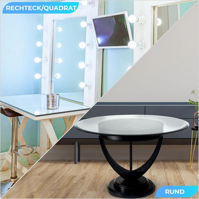 bijon Glasplatte Tisch ESG Sicherheitsglas Rechteck - Für Esstisch, Couchtisch, Gartentisch, Schreib