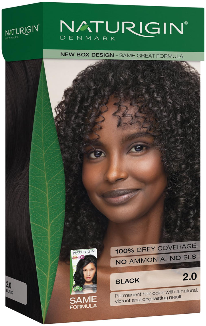 Schwarz 2.0 permanente Haarfabe mit natürlichen Inhaltsstoffen - Ohne Ammoniak Black-2.0, Black-2.0