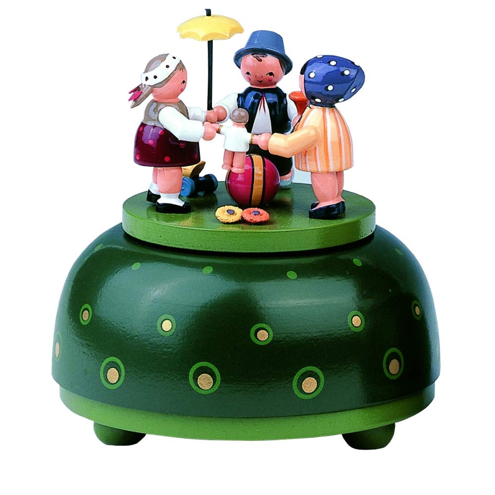 KWO Olbernhau Spieldose Kinderreigen, 12 cm, Mehrfarbig