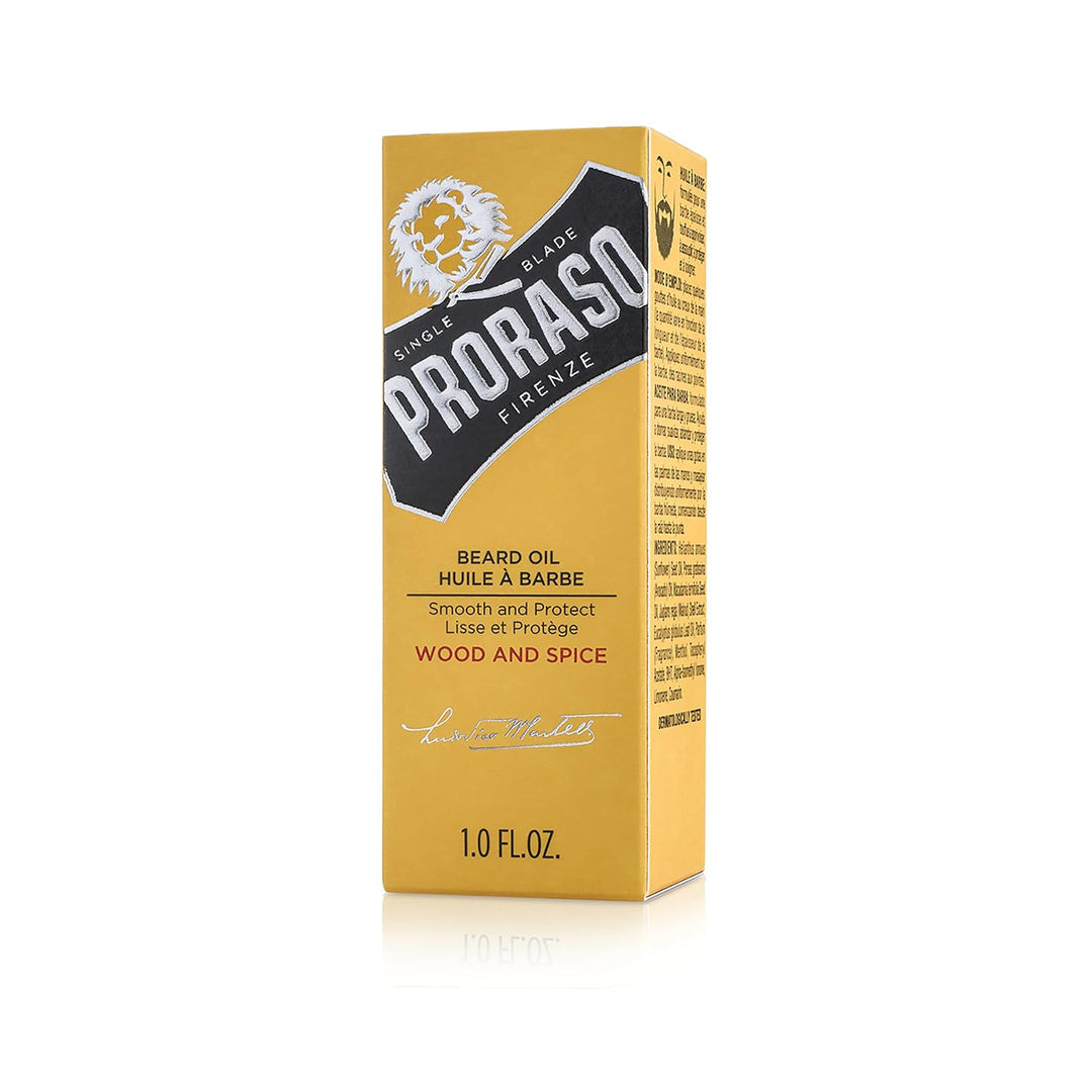 Proraso Beard Oil Cypress &amp; Vetyver 30ml &amp; Beard Oil, Wood &amp; Spice, 30 ml, Bartöl mit Zedernholz &amp; Z