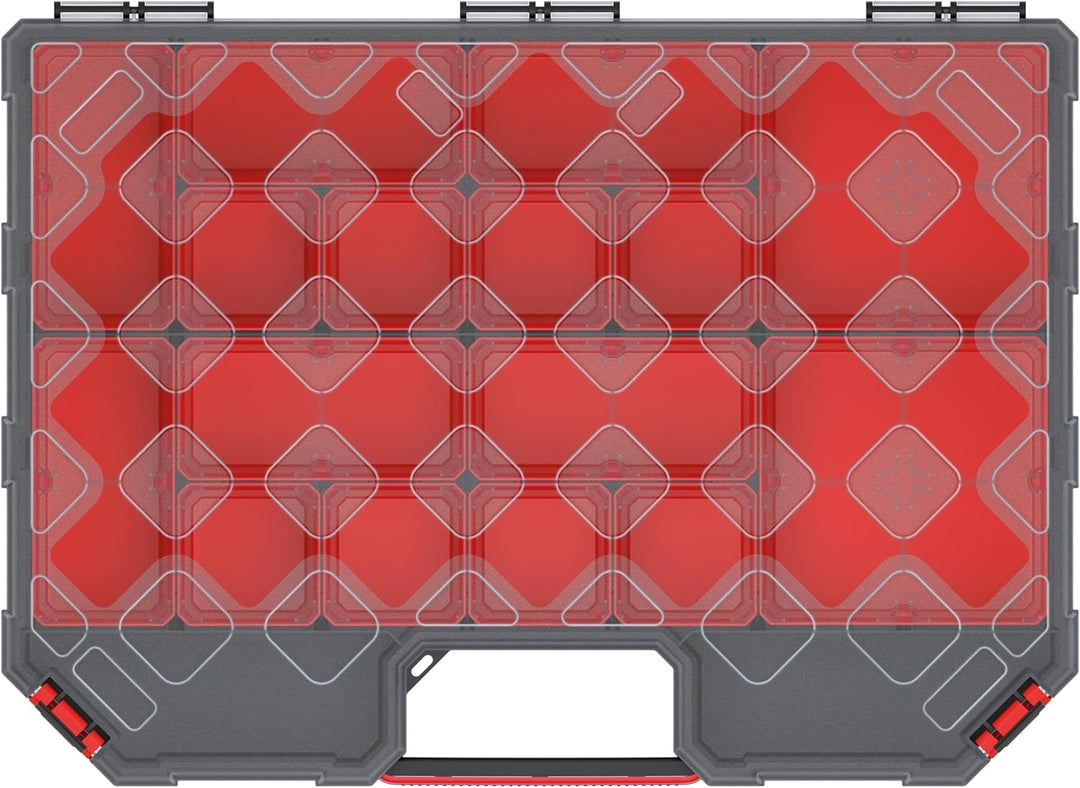 Mivos Sortimentskasten 390x284x60 mm - Sortierkasten Kleinteile mit 12 Einsatzboxen - Zubehörbox - S