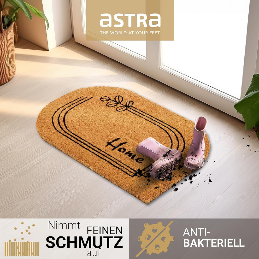 Astra natürliche Fussmatte Kokos - Kokosmatte 40x60cm Home - rutschfeste Schmutzfangmatte robust - a