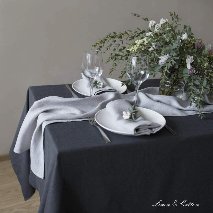 Linen & Cotton Hochwertige 4 x Stoffservietten/Servietten Stoff/Leinenservietten Hygge - 100% Leinen