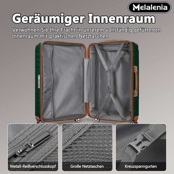 Melalenia Kofferset 7tlg Hartschale Leicht mit 4 Rollen und TSA-Schloss Der Gepäcksets Enthält 1 Kos