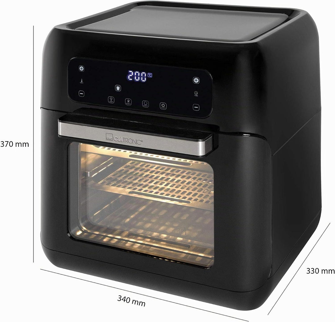 Clatronic Heissluftfritteuse | XXL Heissluftfritteuse | 11 Liter | Minibackofen | LED-Touchscreen |