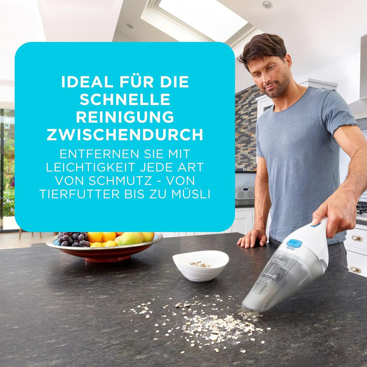 BLACK+DECKER dustbuster 3.6V kabelloser Akku-Handstaubsauger, NVC115JL-QW Handheld, Handheld