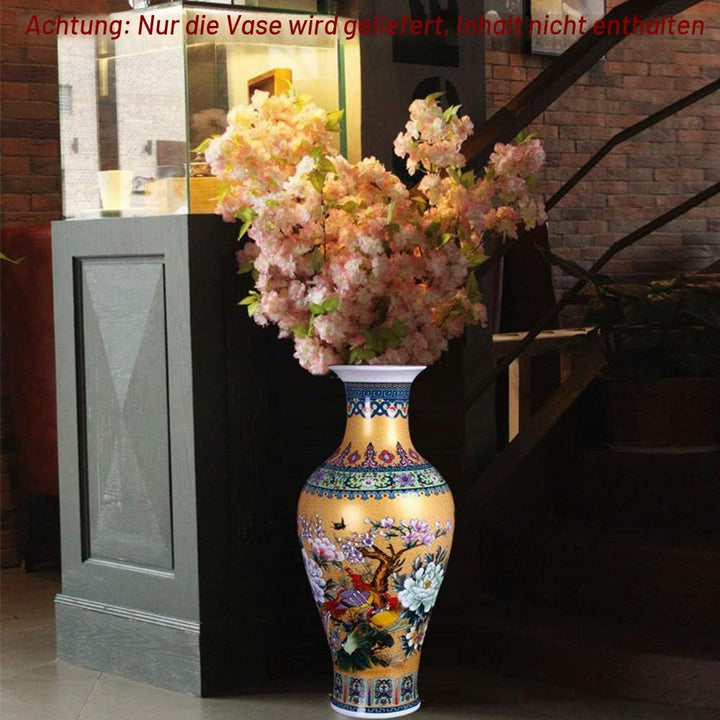 ufengke Jingdezhen Grosse Fishtail Keramik Bodenvase,Blumenvase,Handgefertigte Dekorative Vase für H