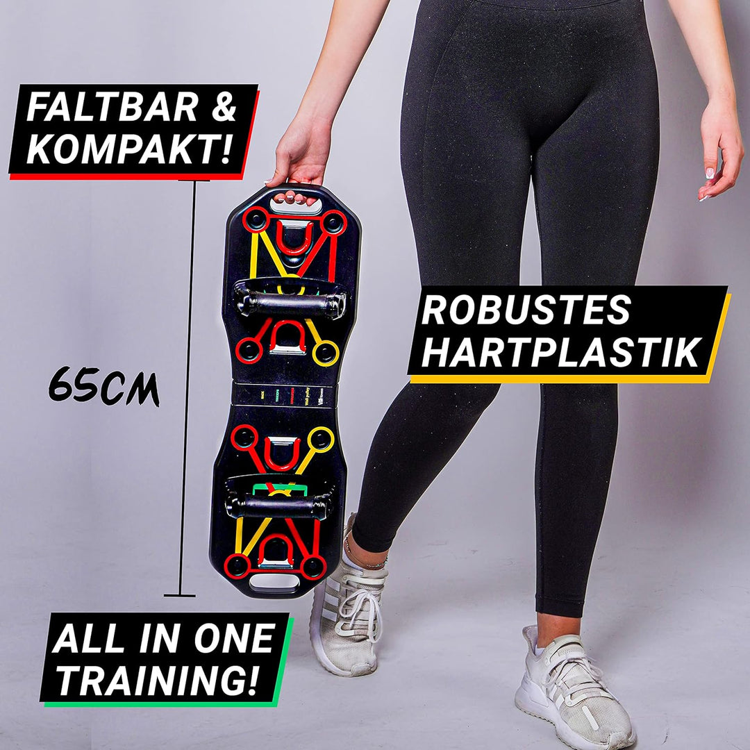 WA Fitness® Push Up Board, Multifunktionale Liegestütze Brett mit Widerstandsband Fitness Geräte und