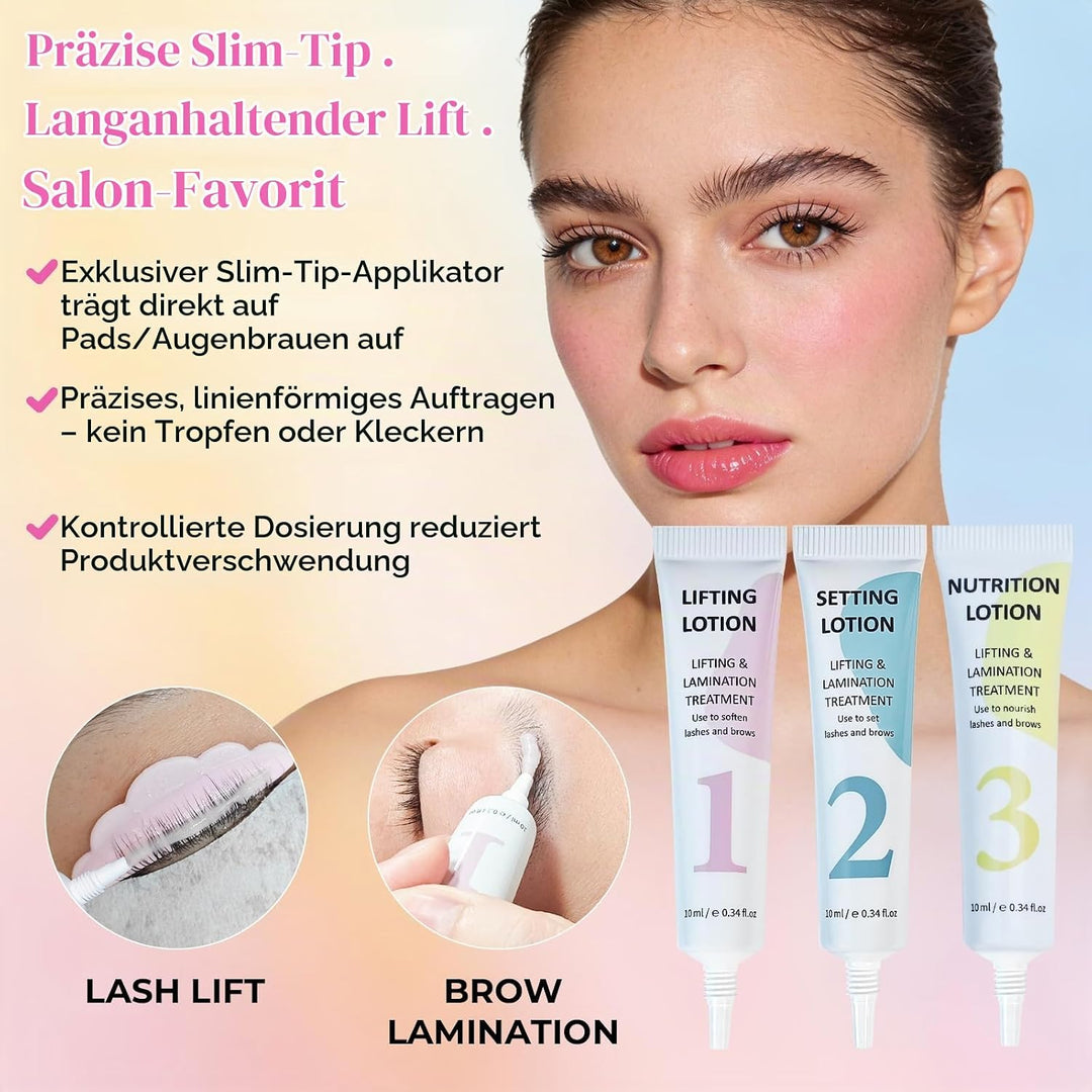 Wimpernlifting Lotion, Wimpernlifting Set, Lash Lifting Set, Augenbrauen Lifting mit pflegendem Seru