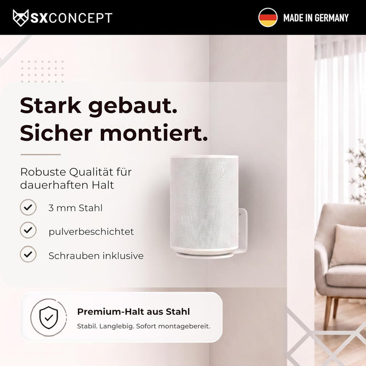 Era 100 Wandhalterung | Sonos Wandhalterung für Sonos Era 100 | Eck-Variante | platzsparend | Made i