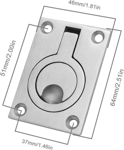 OTOTEC 4 Stück Embedded Zugring Griff 304 Edelstahl mit Befestigungsschrauben für Marine Stiefel Rie