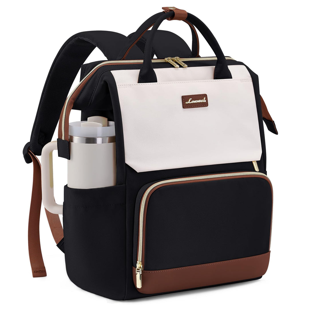 LOVEVOOK Rucksack Damen, 15,6 Zoll Laptop Schulrucksack für Grosse Trinkflasche, Travel Backpack Wom