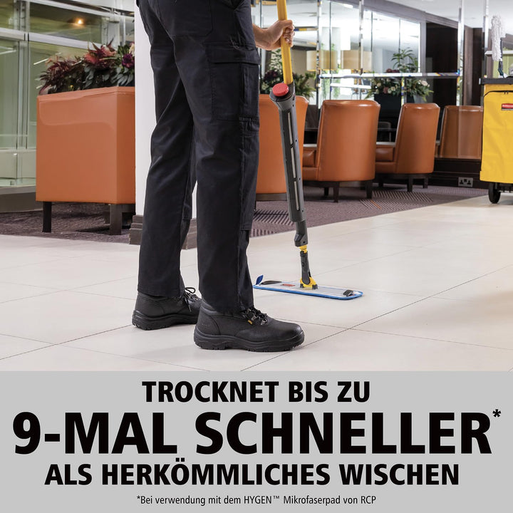 Rubbermaid Commercial Products HYGEN Pulse Mikrofaser-Sprühmopp Gelb – inkl. 0,6-l-Flüssigkeitsbehäl