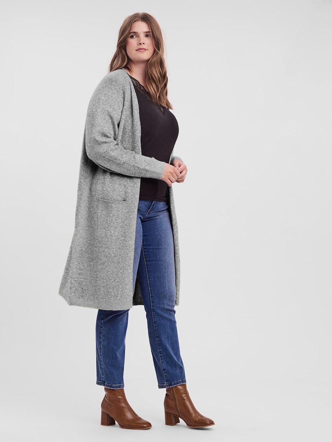 VERO MODA Female Strickjacke VMDOFFY Strickjacke XS Light Grey Melange, XS Light Grey Melange
