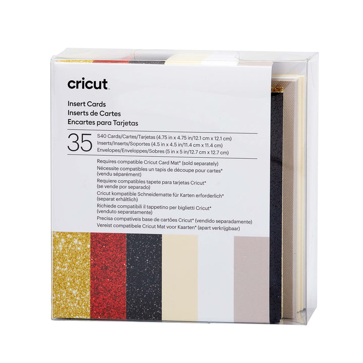Cricut Insert Cards | Glitz & Glam | 12,1 cm x 12,1 cm (Cricut -Grösse S40) | 35-Pack | Zur Verwendu