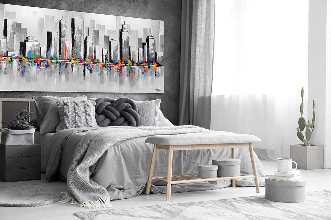 Monica Mirafiori I 100% HANDGEMALT I Gemälde Summer In The City 100x50cm | Gemälde Handgemalt | Acry