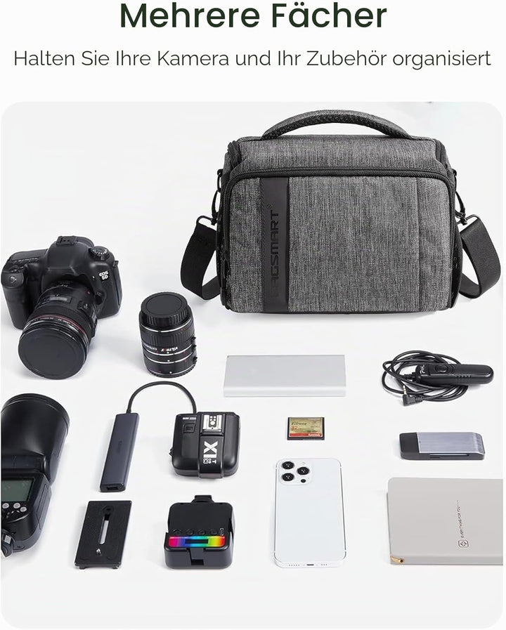 BAGSMART Kameratasche Spiegelreflex DSLR SLR Fototasche Spiegelreflexkamera Systemkamera Objektive Z