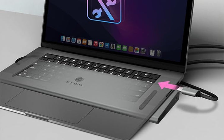 ICY Box USB-C Docking Station (11-in-1) für 2 Monitore (2X HDMI &amp; 1x VGA), 4K 60Hz, 3X USB 3.0 HUB,