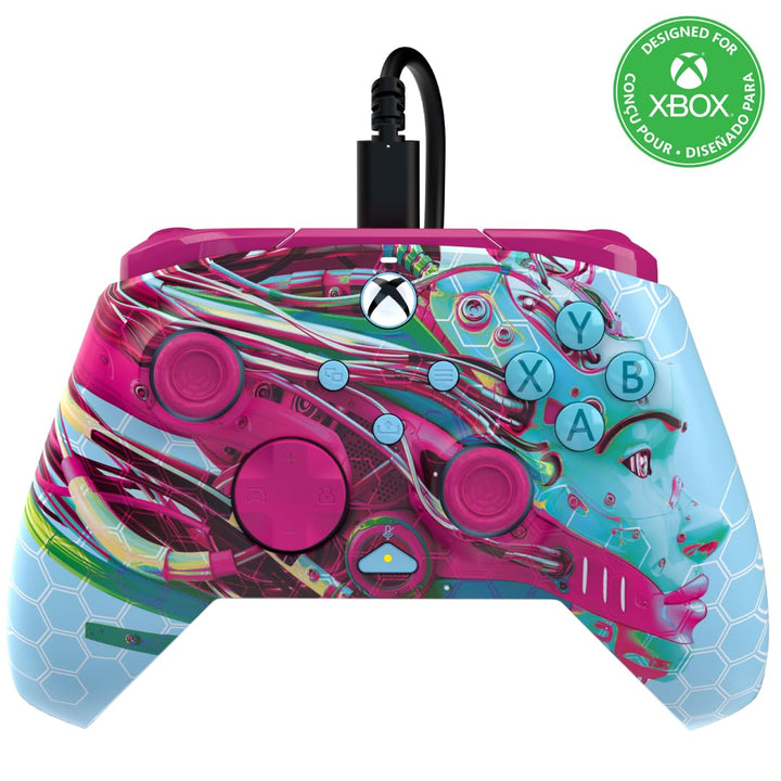 PDP Xbox REMATCH GLOW Wired controller ANDROID DREAMS Pink White, Pink White