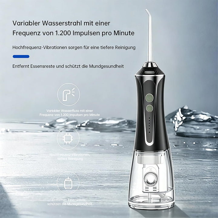 Elektrische Mundspülung Drahtlos Mit Tank 300ml Und 5 Spitzen 2500mAh IPX7 Wasserdicht Zahnspüler, E