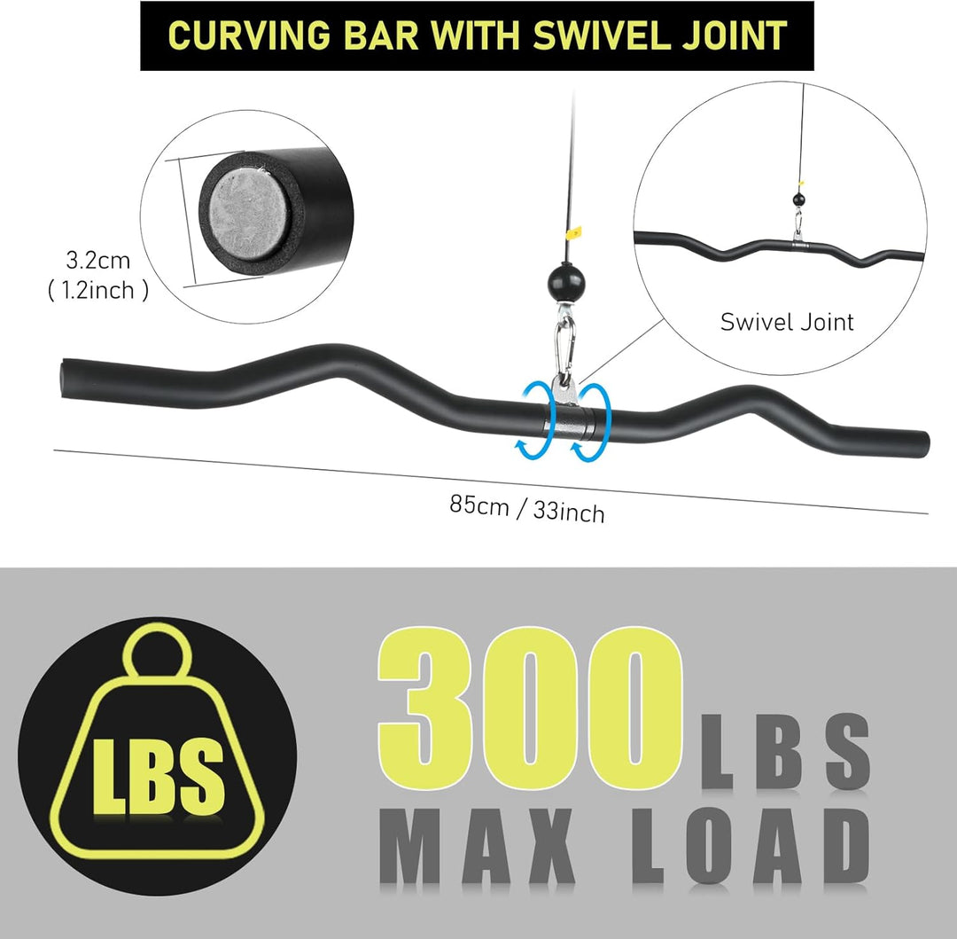 Lyndwin Latzugstange Bizeps Stange Klimmzugstangen Zugstange Muskelzugstange für Zuhause Bodybuildin