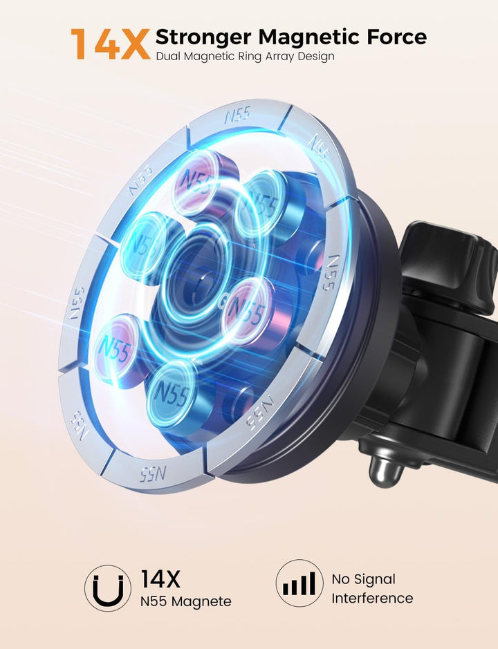 OHLPRO Magnetische Tablet Halterung Auto, Saugnapf für Armaturenbrett & Windschutzscheibe, 360° Dreh