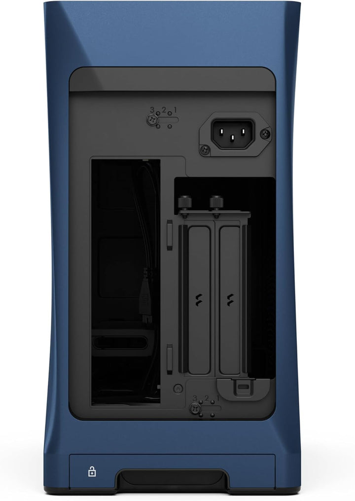 Fractal Design Era 2 ITX PC Case in Midnight Blue – Sleek Anodized Aluminum, Solid Walnut Top, Suppo
