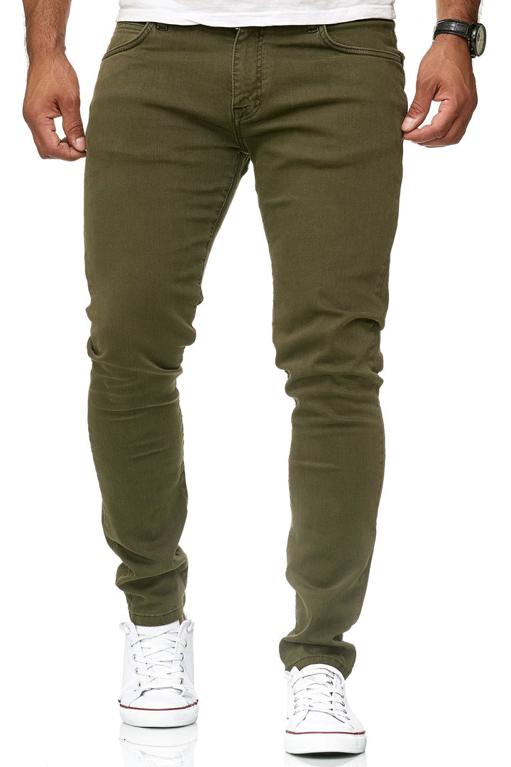 Red Bridge Herren Jeans Hose Slim-Fit Röhrenjeans Denim Colored 30W / 34L Khaki, 30W / 34L Khaki